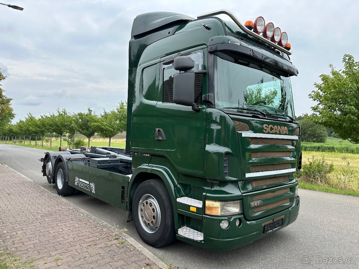 SCANIA R470 nosič kontejneru. 6X2.