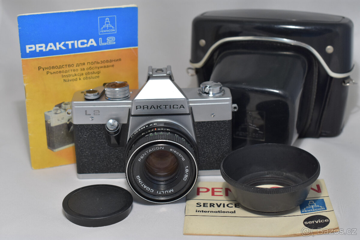 PRAKTICA L2 + PENTACON 50/1,8 MC + PŘÍSLUŠENSTVÍ.