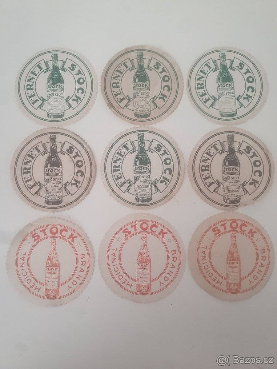 Staré etikety Fernet Stock