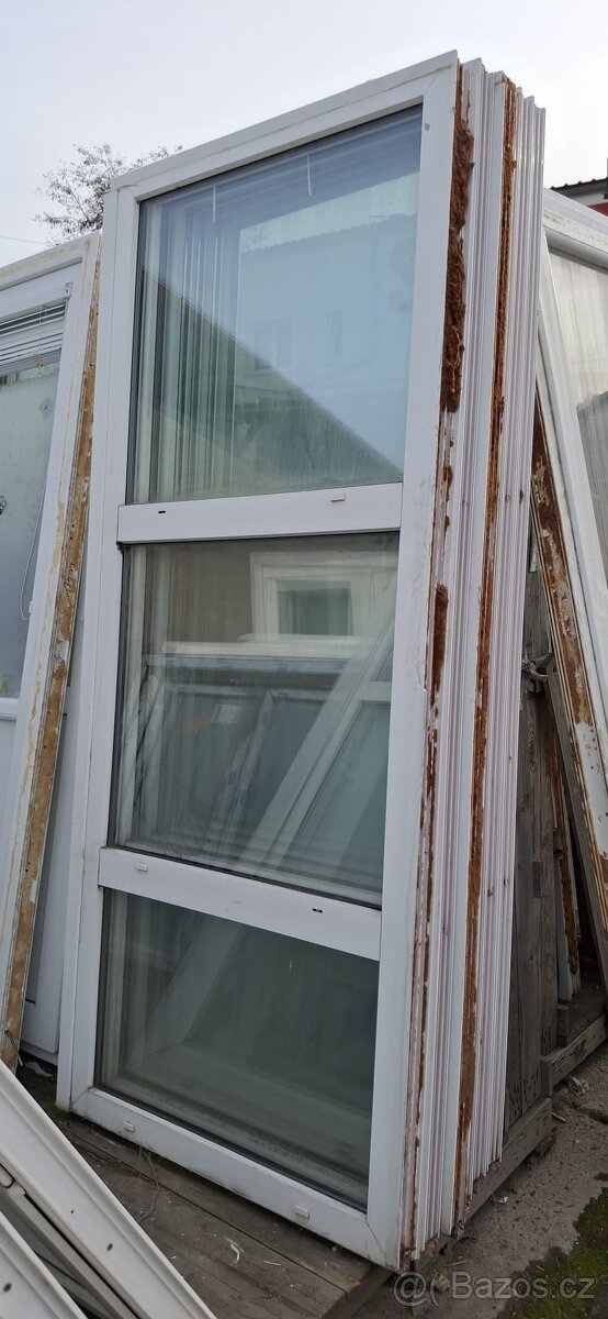 okno plastové bílé 97x234 cm FIX 3-dílné