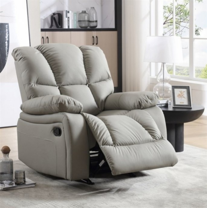 Stylové béžové křeslo TV-4075 z ekokůže