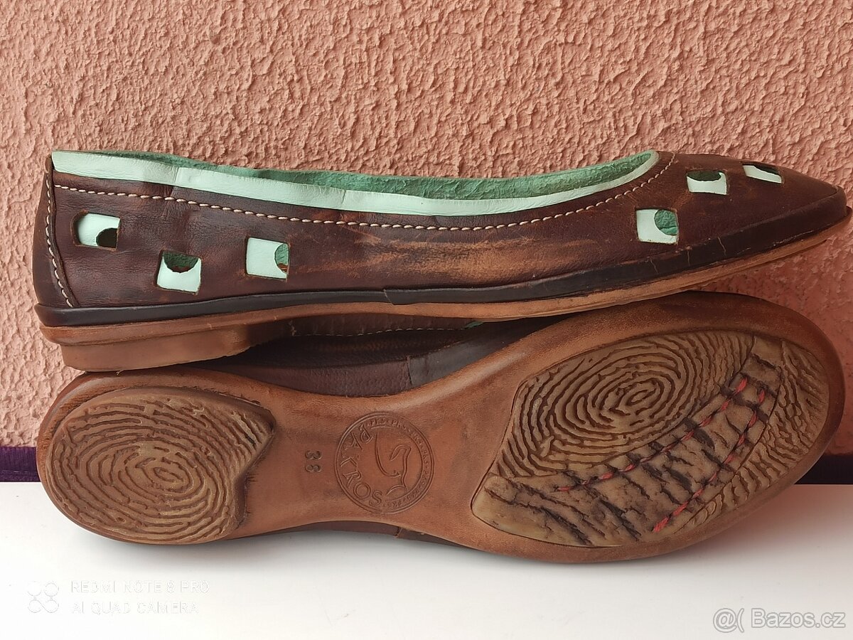 baleriny Pakros kožené velikost 38