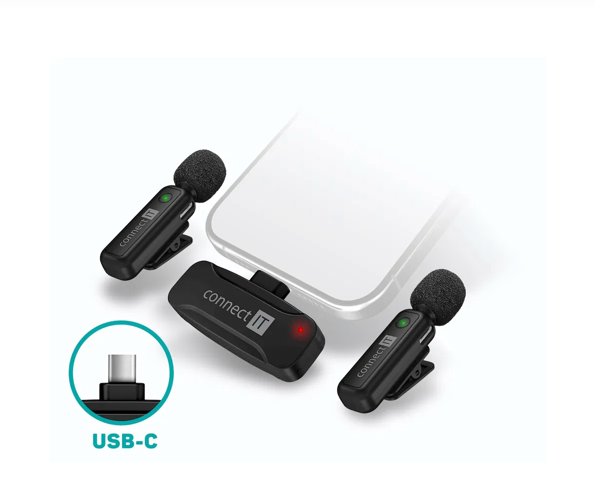 CONNECT IT Wireless Lavalier mikrofon USB-C (2 ks + receiver