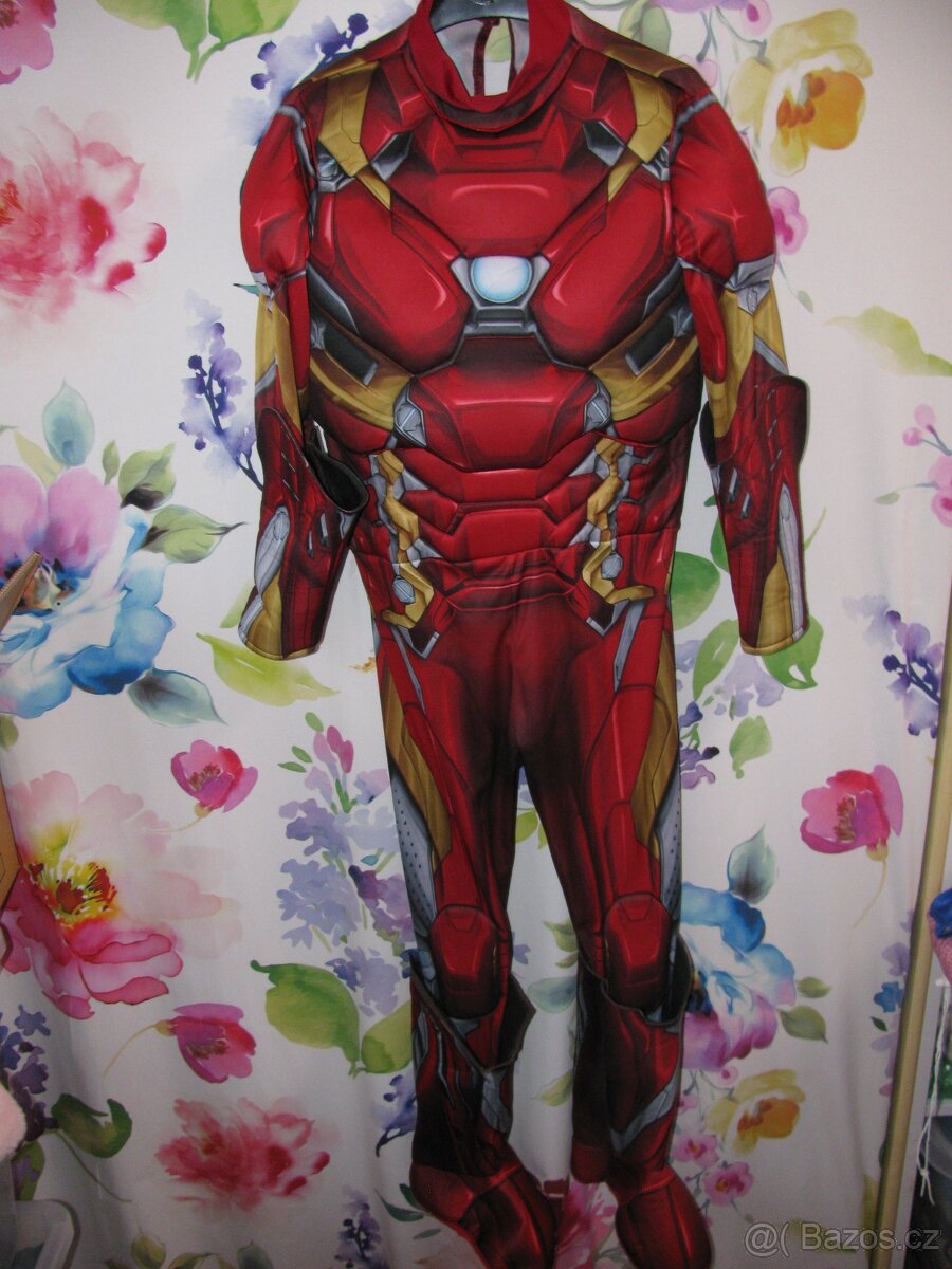 Kostýmový elastický overal-IRON MAN vel.158