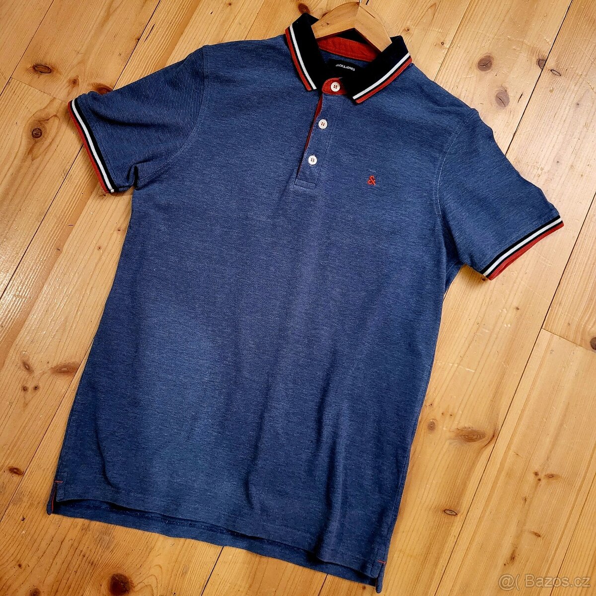 Jack & Jones Petrol Blue LARGE/MEDIUM Short-Sleeve Polo Shir