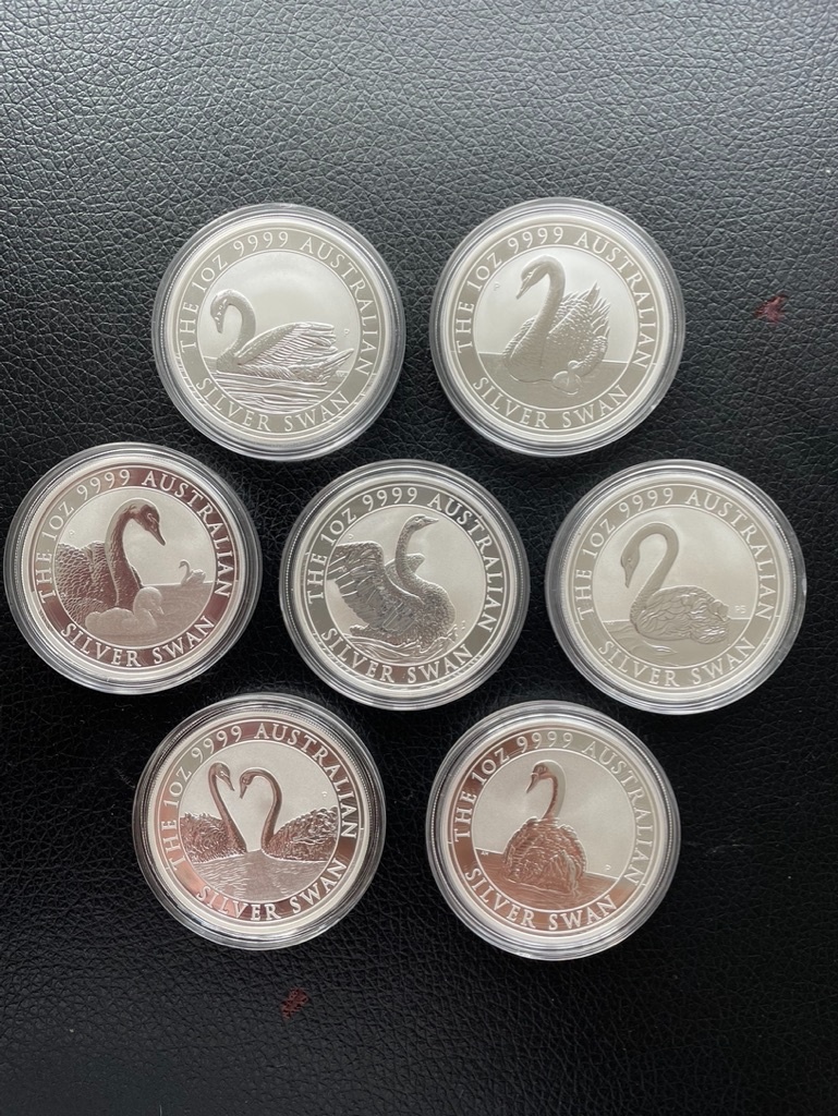 stříbrné mince Australian Swan (černá labuť) 2017-2023