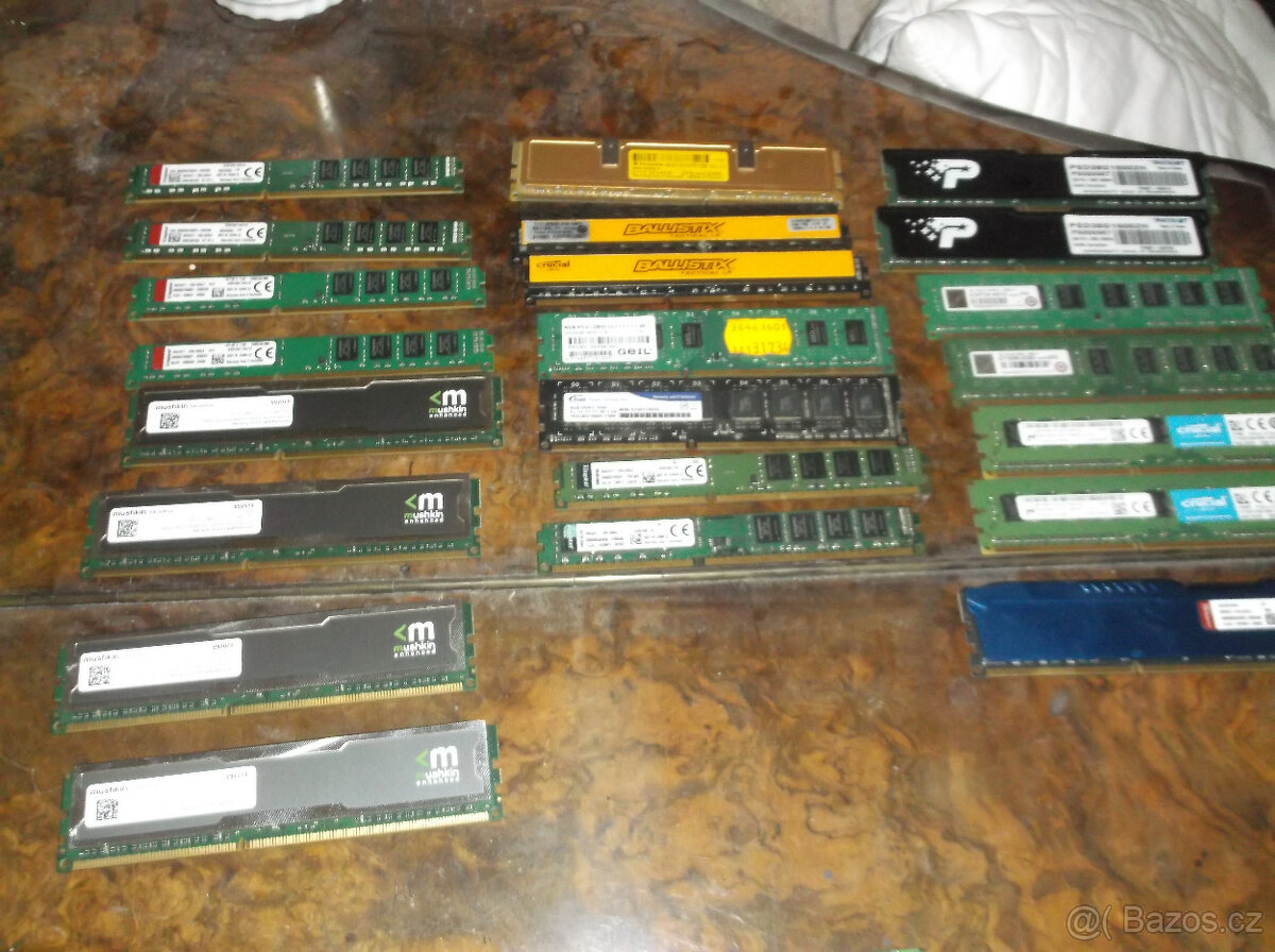 1-8 GB Paměti 1333-1600 MHz DDR3 DDR2 DDR do PC i notebooku