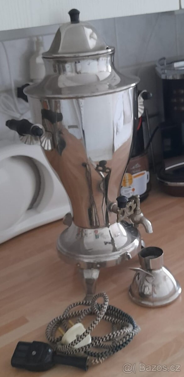 Samovar SSSR jako nový + džezva - vše nerez