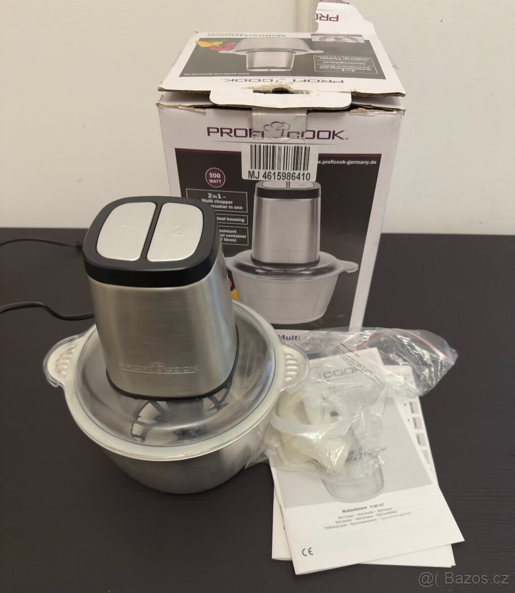 Multifunkční mixér sekáček Profi Cook PC-MZ 1227 500W nerez