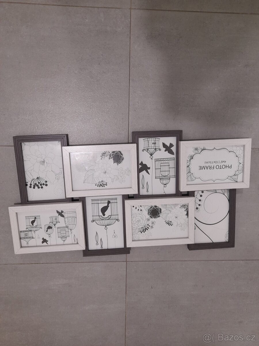 rámečky na zeď v celku 8 ks