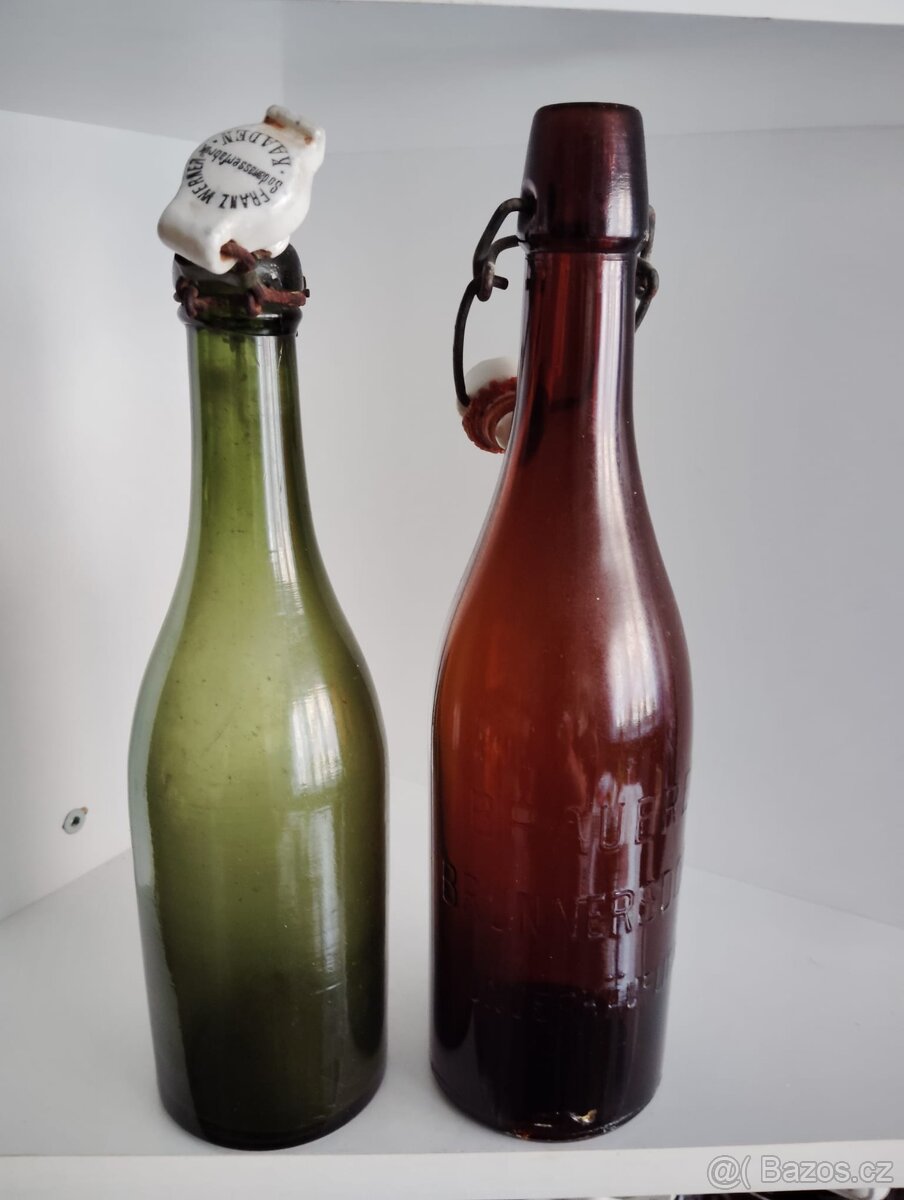 Pivní lahve BRUNNERSDORF + KADDEN.