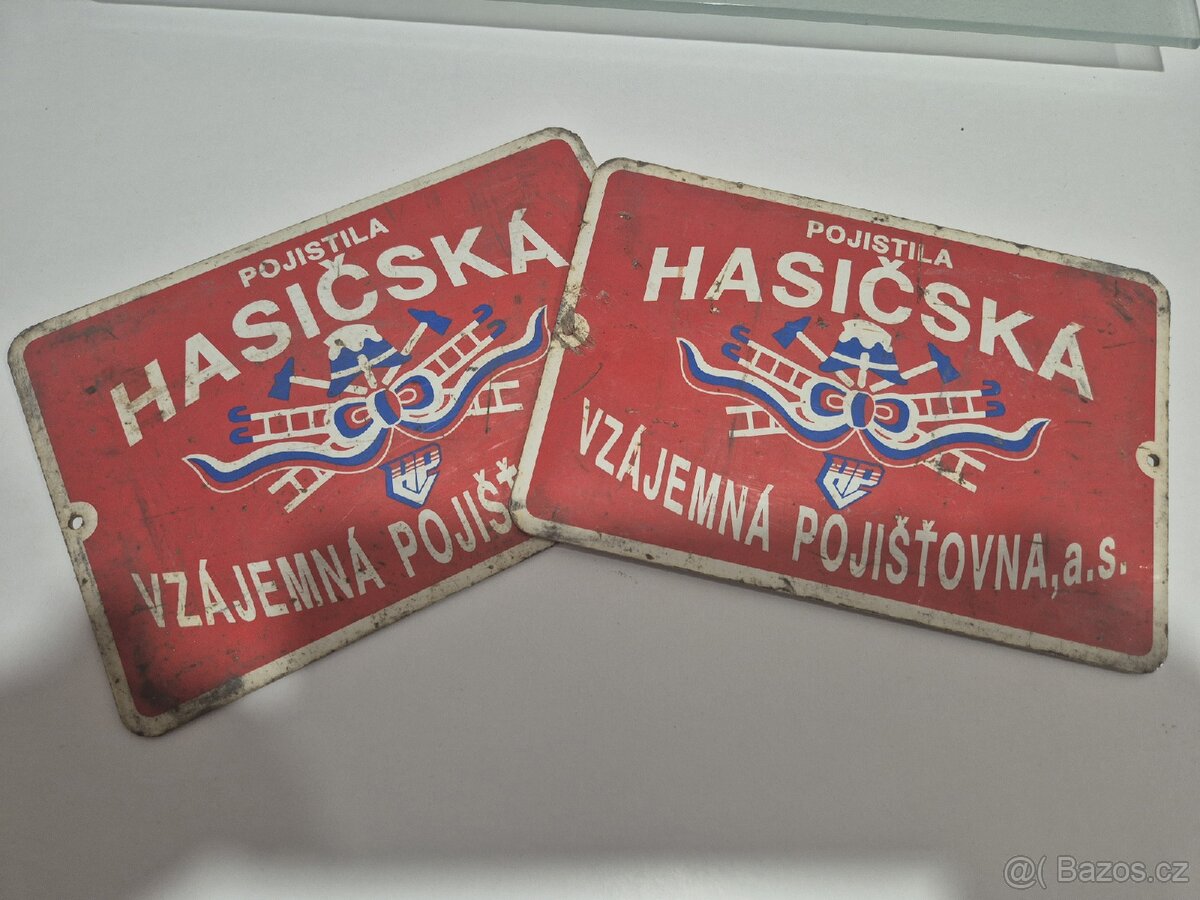 HASIČSKÁ VZÁJEMNÁ POJIŠŤOVNA retro cedule