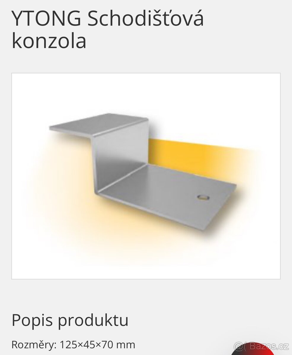 Schodistova konzole Ytong