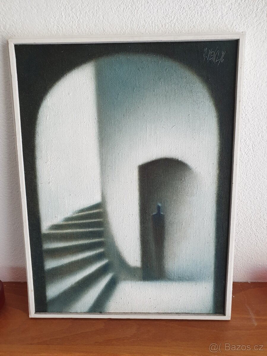 Obrazy "Schodiště" a 2x ze série "Vítej k zmatení"