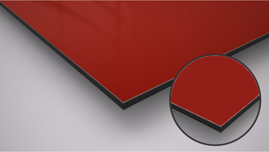 Červený dibond 3mm 200x150cm