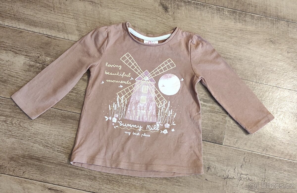 Dívčí tričko s dlouhým rukávem vel.80