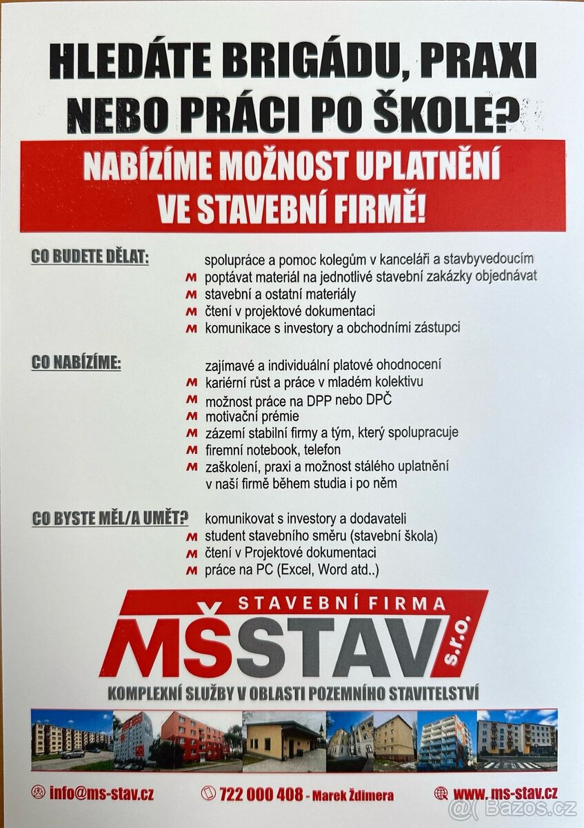 HLEDÁTE BRIGÁDU, PRAXI NEBO PRÁCI PO ŠKOLE?