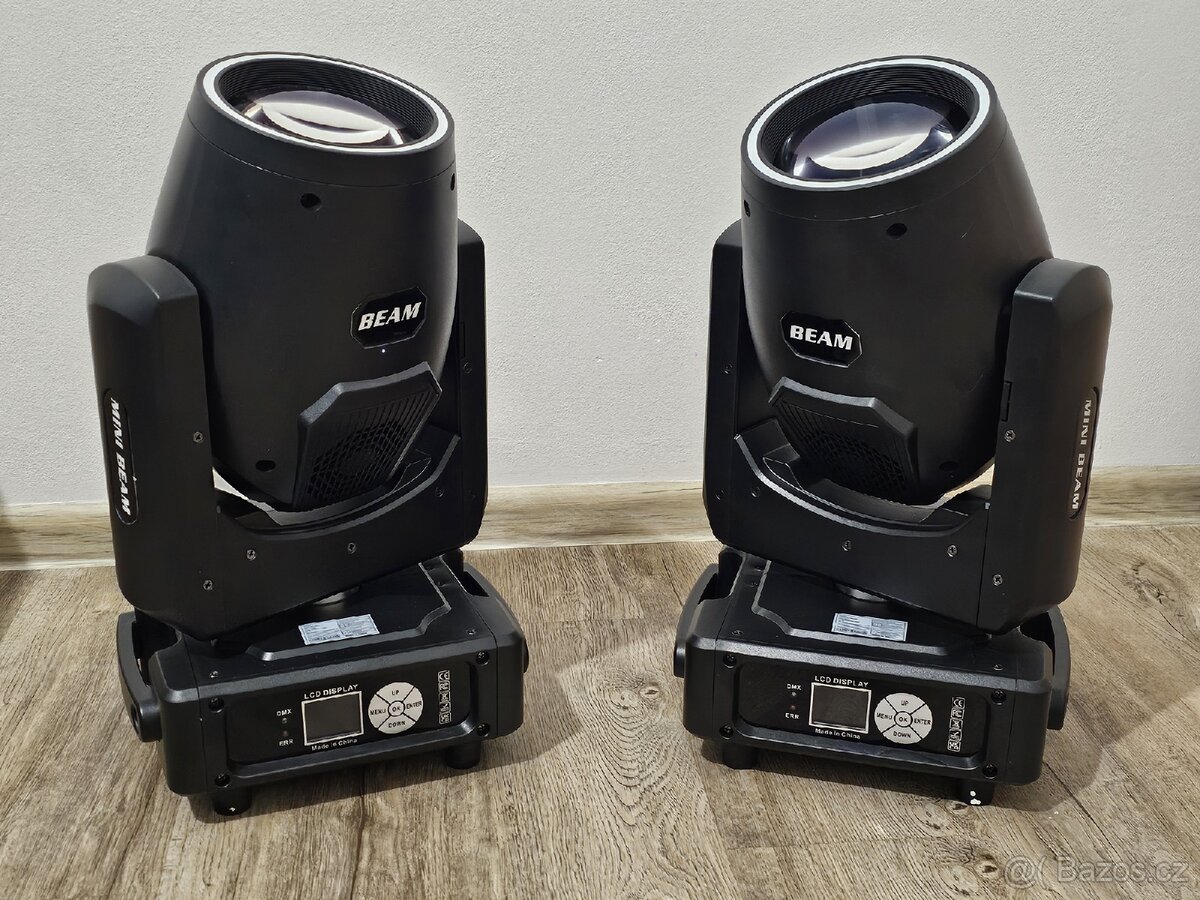 Otočné hlavy Beam 230W – výbojkové, nové (2 ks)