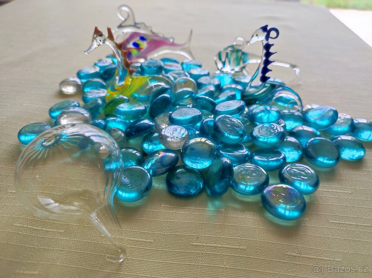 Skleněné ryby do akvária (ryba, mořský koník, delfín)