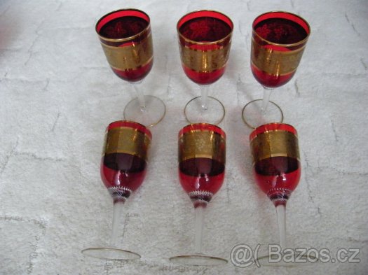 6 ks skleniček - výška 18 cm