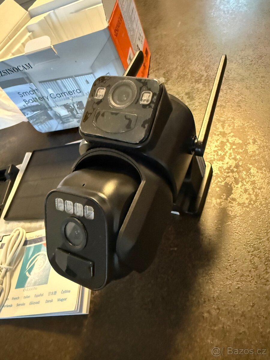 4g sim dvojitá kamera se solárním panelem