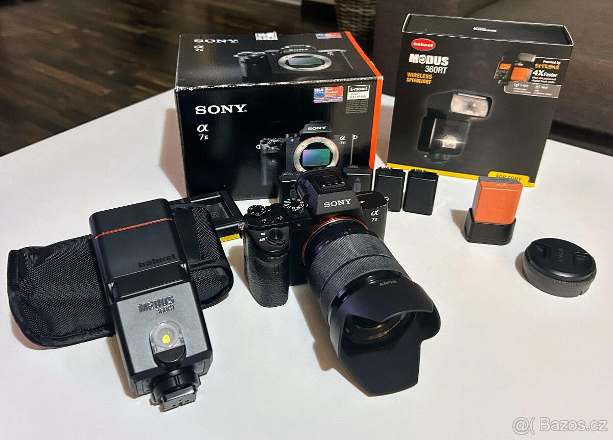 Sony Alpha a7 II+ blesk Hahnel+ objektiv SONY FE 28-70 mm