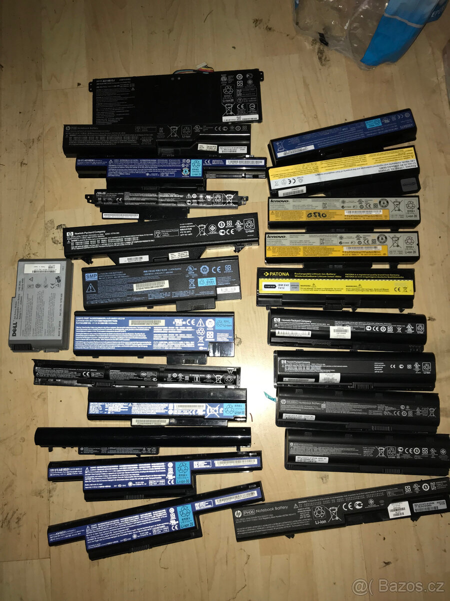 MIX notebookové baterie na repase nebo články 18650