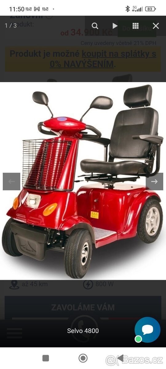 Invalidní elektrický vozik