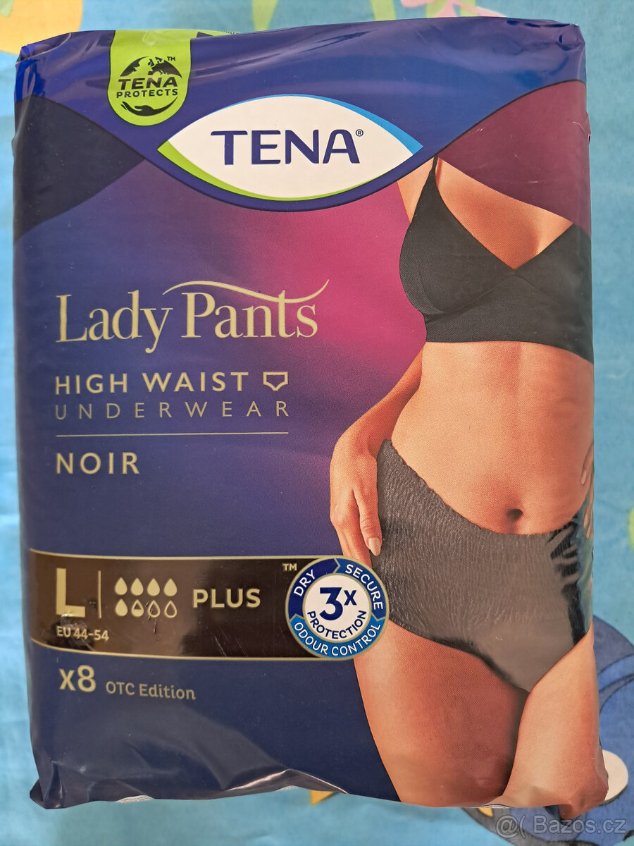 Inkontinenční kalhotky černé – TENA Lady Pants Plus, vel. L