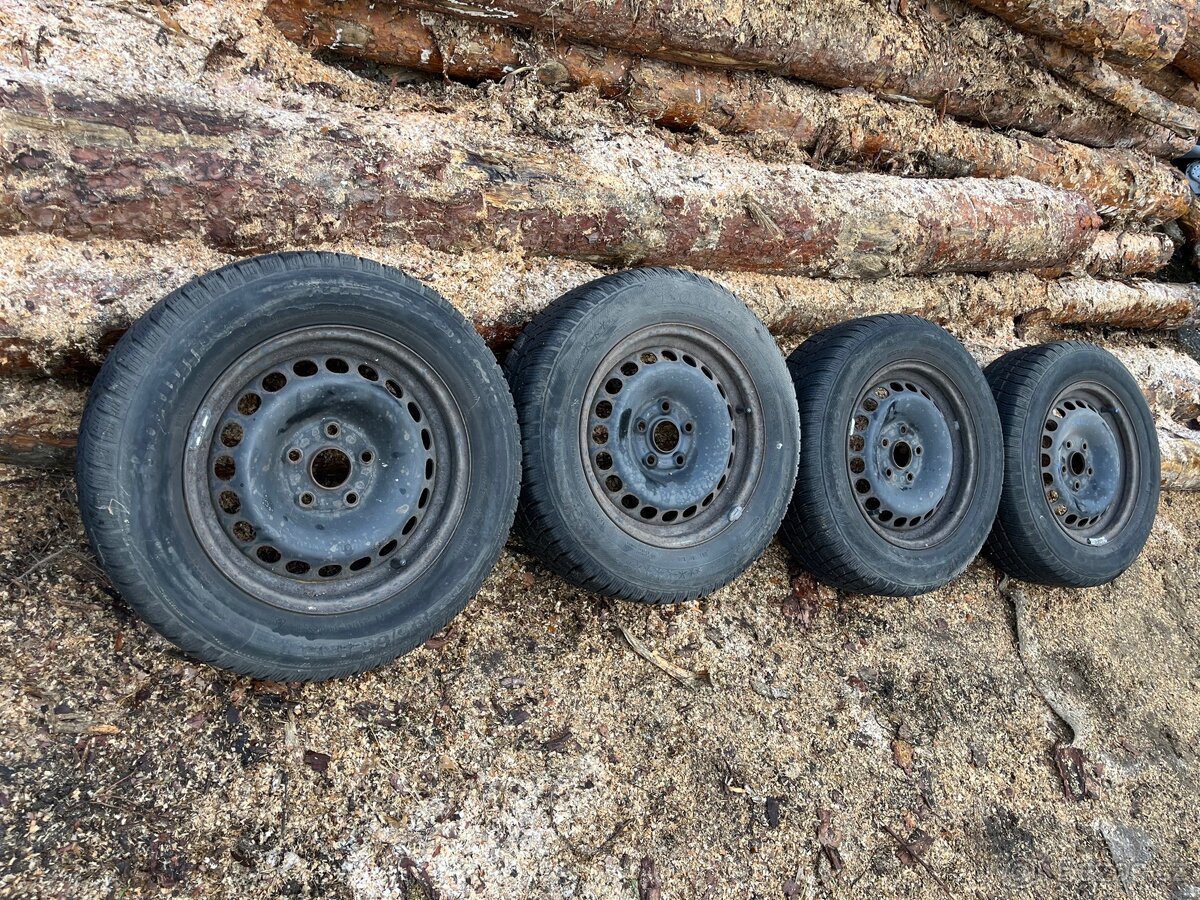 195/65R15 +plechové disky 5x112