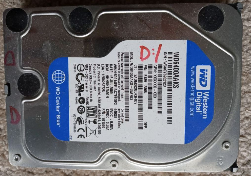 HDD WD Caviar - 640GB / 7200/min / 32 MB