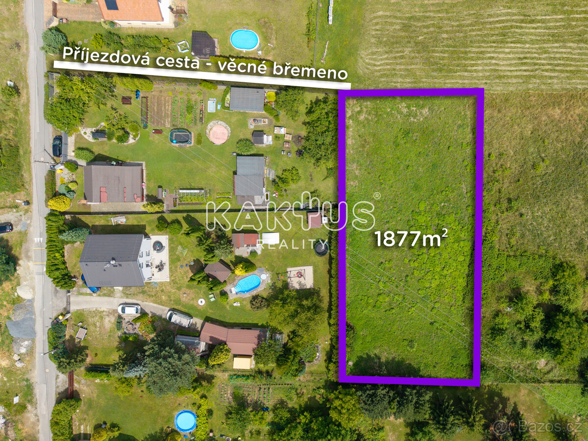 Prodej stavebního pozemku 1877m², ulice Akátová, Poruba u Or