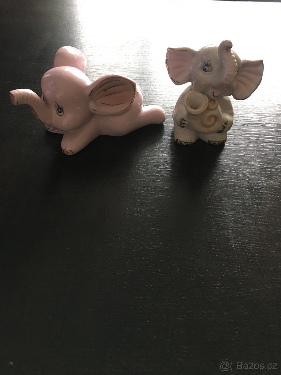 Sloni-růžový porcelán.