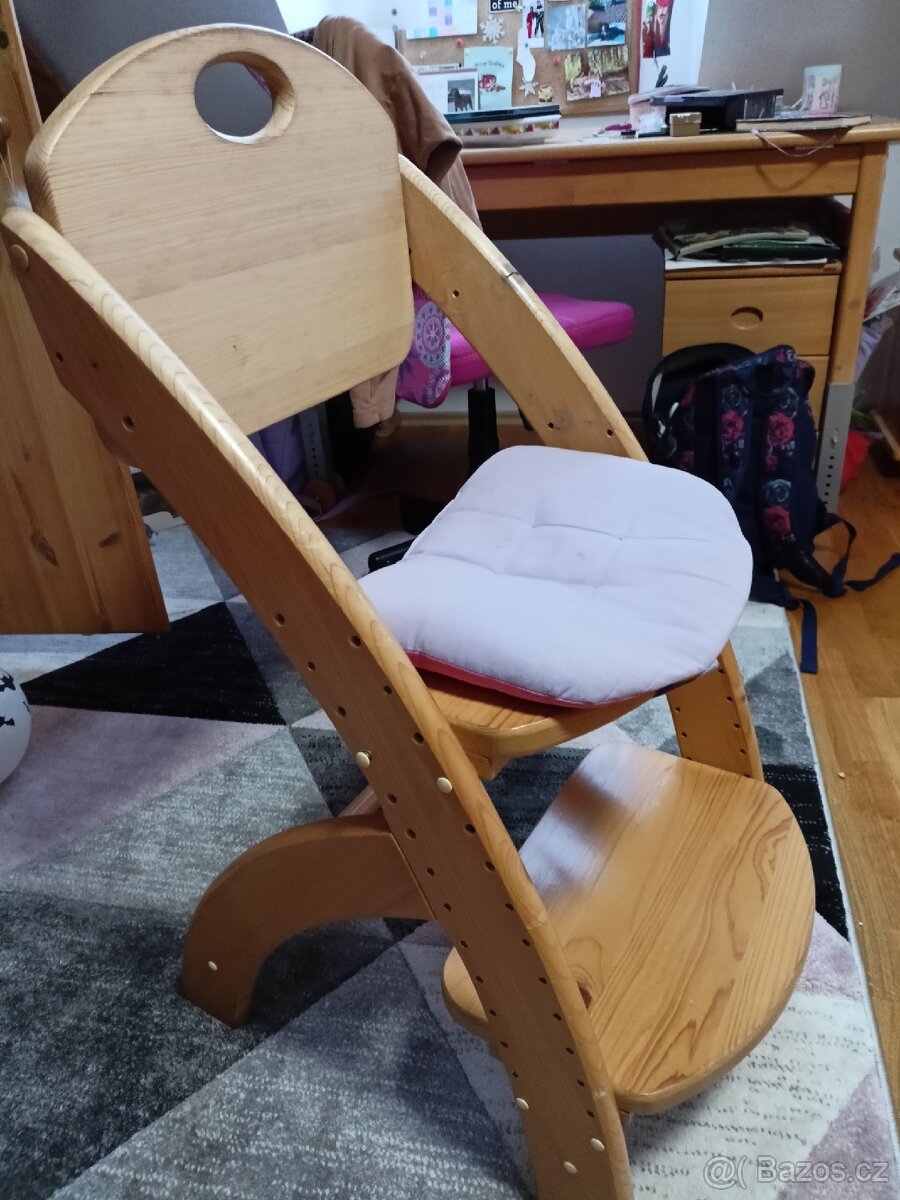 Dětská rostoucí židle , kvalitní masiv