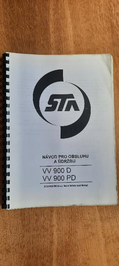 VV 900 D, VV 900 PD - Návod pro obsluhu + provozní sešit
