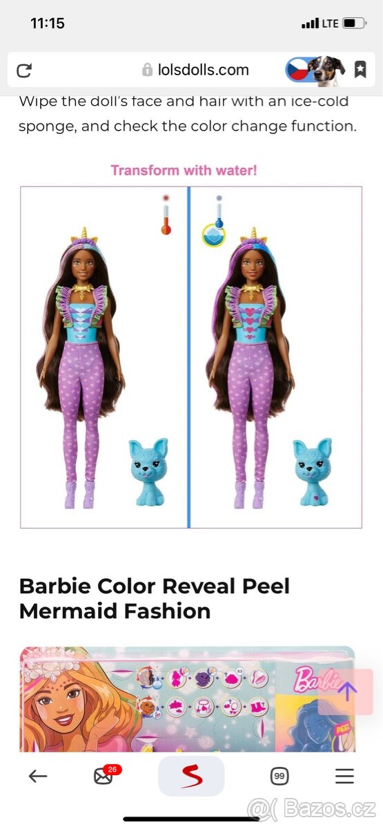 Panenka Barbie Color Reveal