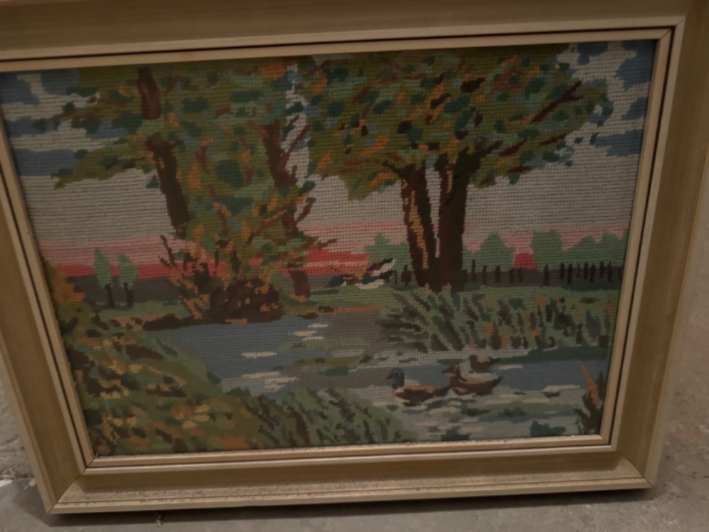 vyšívaný obraz krajina