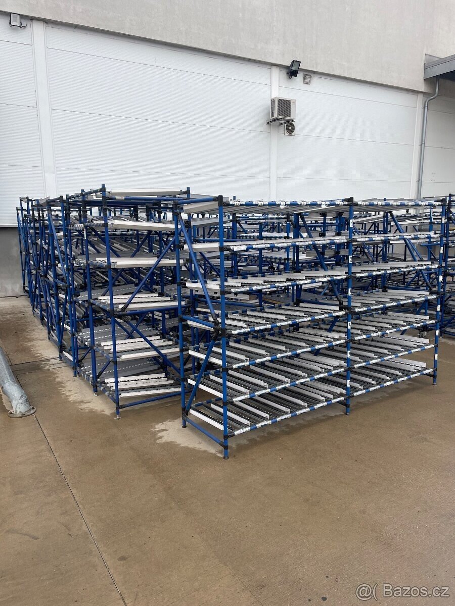 Spádové regály do garáže na cokoli