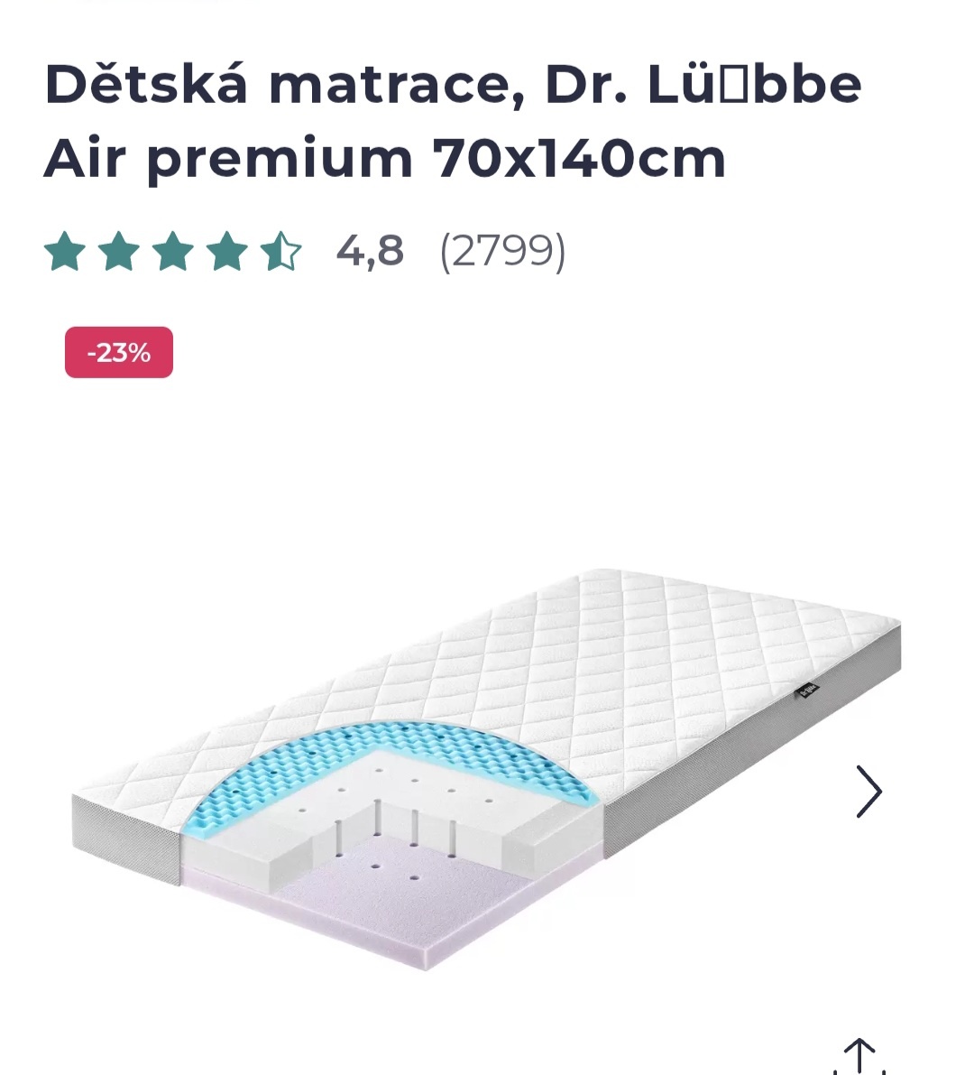 Dětská matrace Julius Zöllner 70x140 Dr. Lübbe Air Premium