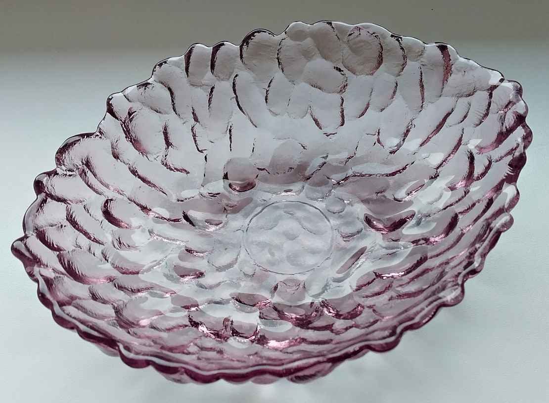 Skleněná miska lila sklo