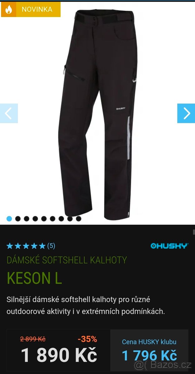 Dámské softshell kalhoty "Keson L" velikost M