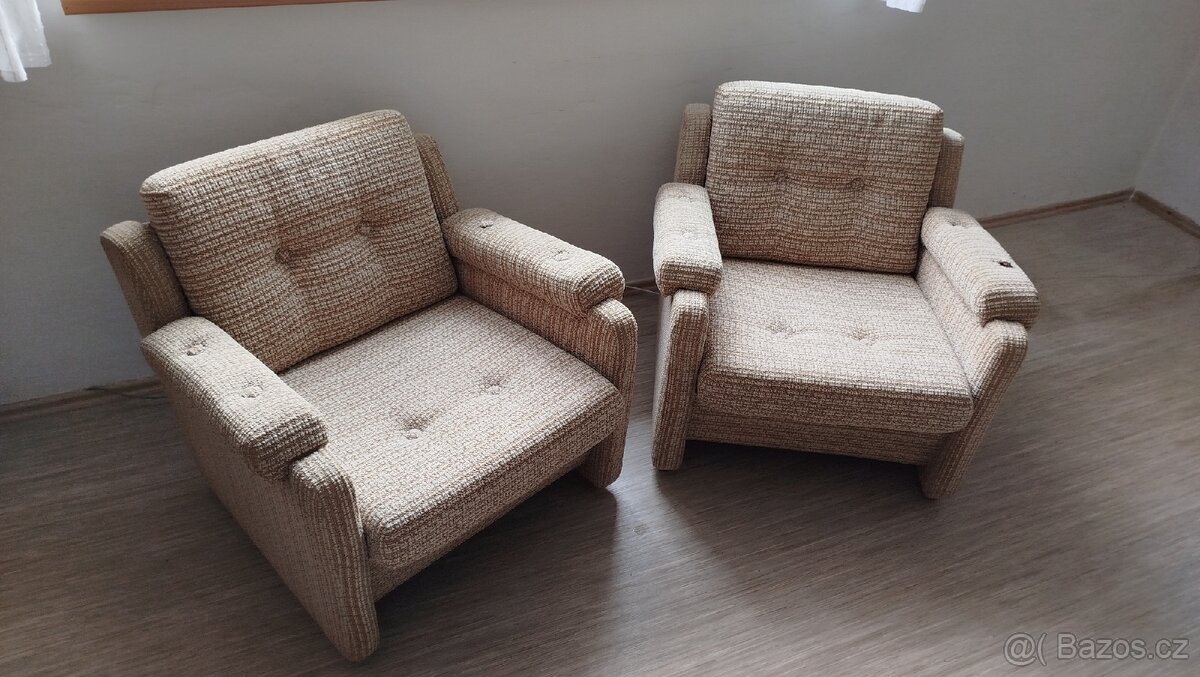Retro křesla 2ks zachovalý stav