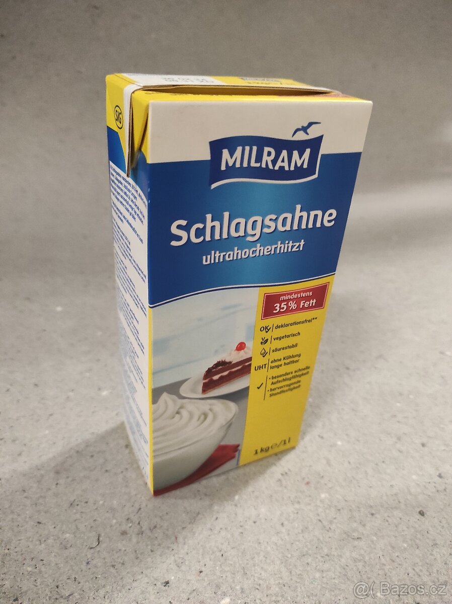 Živočišná šlehačka MILRAM 35% 1l.
