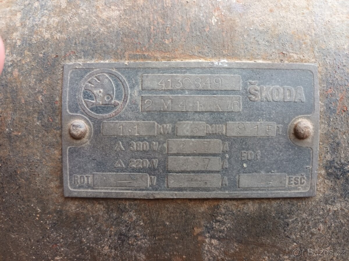 Prodám elektromotor ŠKODA 1,1kW