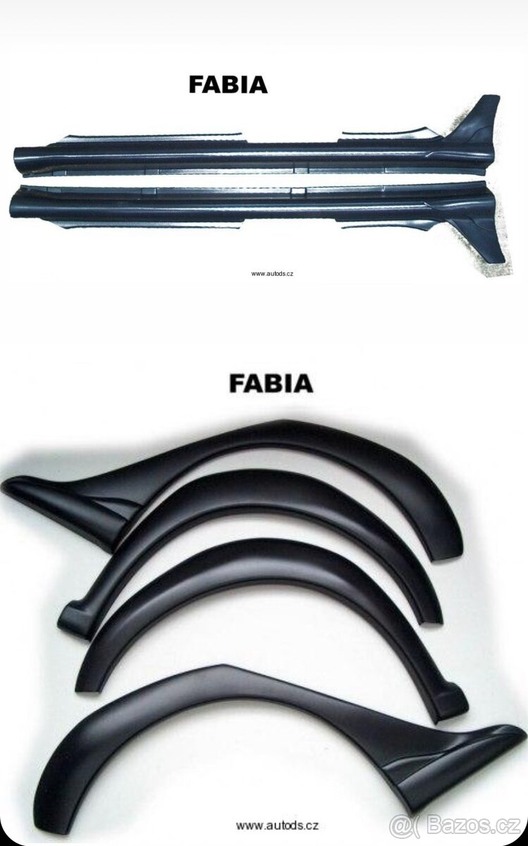 Plastové lemy a prahy Škoda Fabia I.