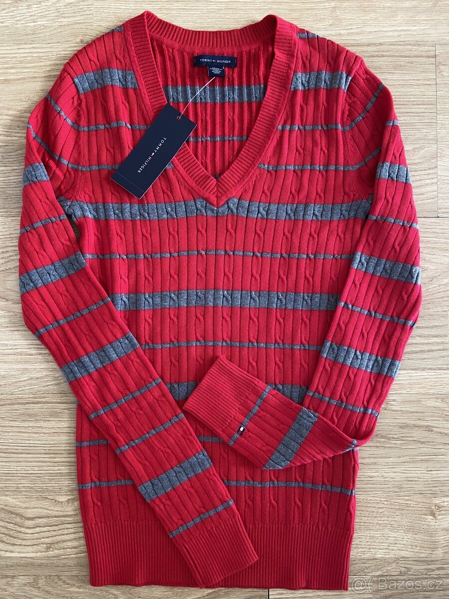 Dámský svetr Tommy Hilfiger červený vel. XS