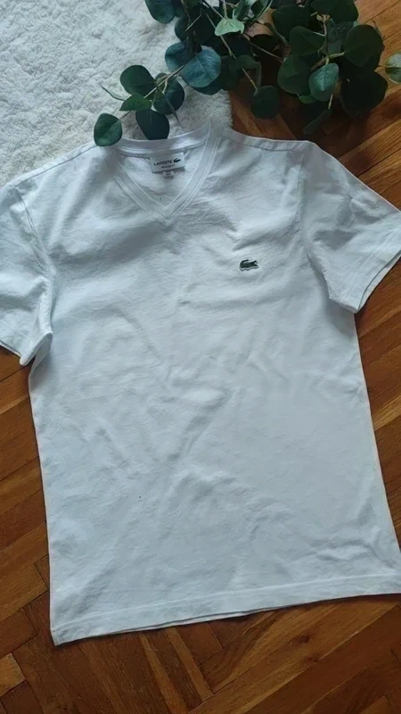 Pánské bílé triko Laco-ste vel. S