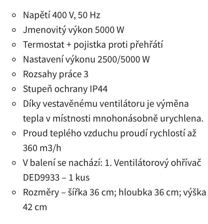 Elektrický přímotop s ventilátorem