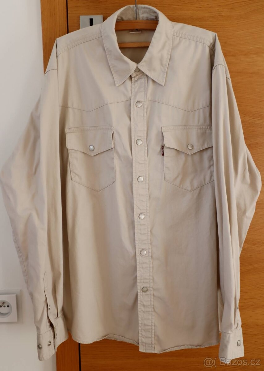 Neformální pánská košile, vel. 39/40, béžová