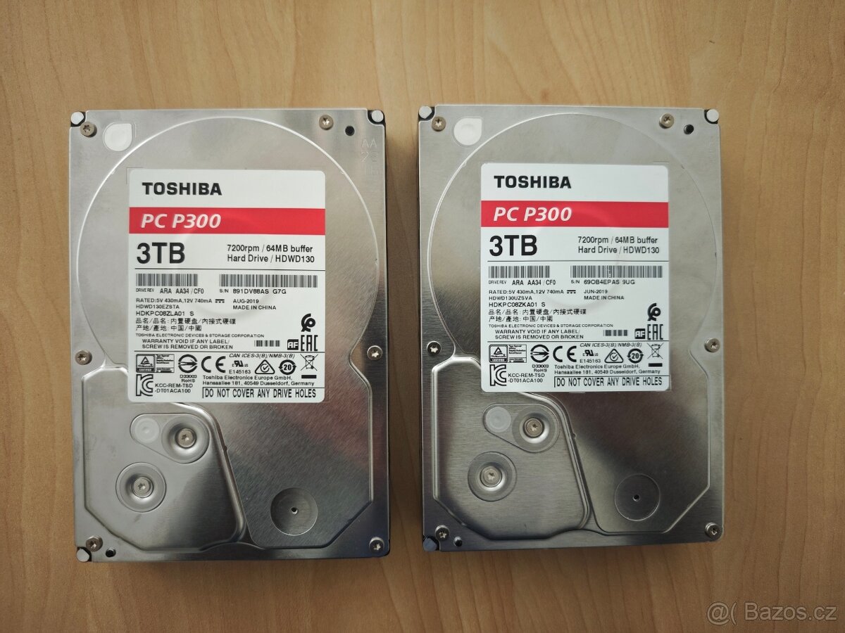 2x 3TB NAS HDD TOSHIBA TOSHIBA PC P300 (HDWD 130)